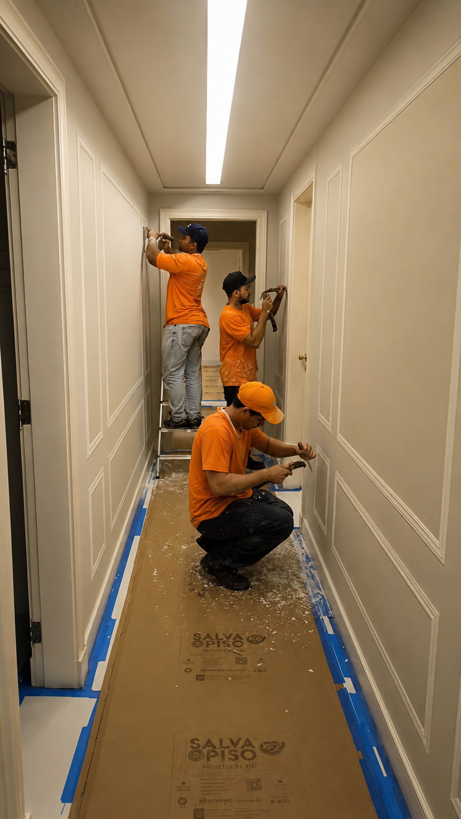 Equipe JR Reformas ABC executando obra residencial